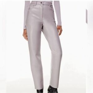 Wilfred Melina Marble Grey Pants Vegan Faux Leather Size 8 Straight Leg